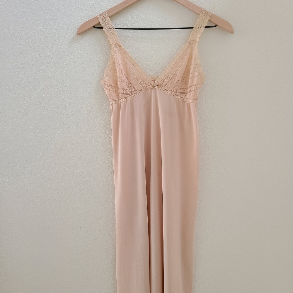 VINTAGE Vassarette Nude Lace Slip Dress